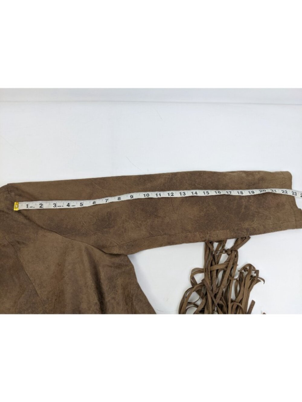 Chicos Faux Suede Fringe Jacket Brown Long Sleeve Size 3 / XL NWT Western Boho - Picture 9 of 9